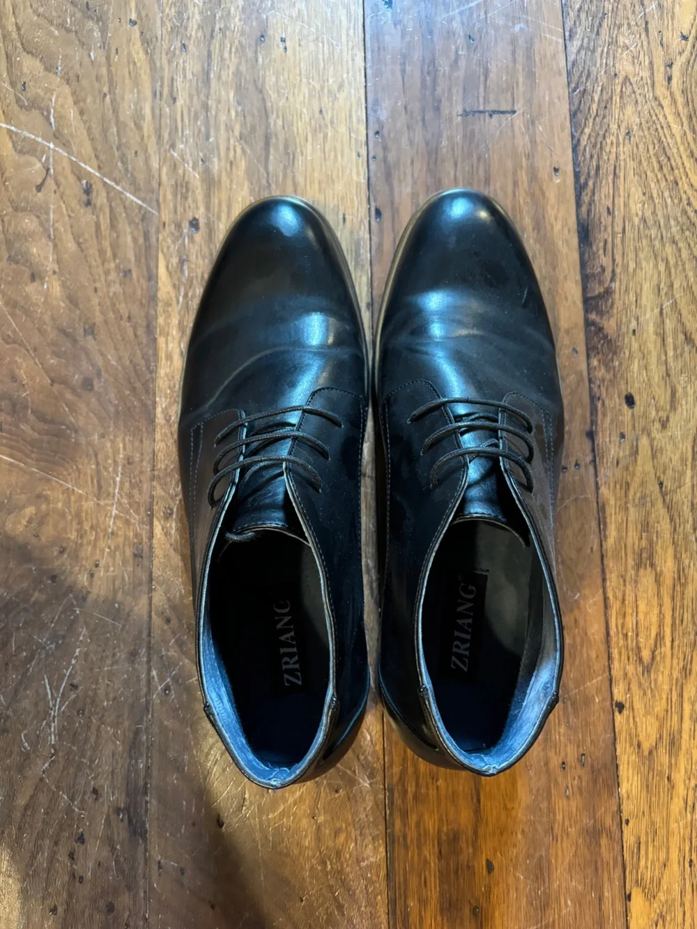 Men’s Black Leather Hightop Dress Shoes